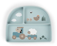 DONE BY DEER Stick&Stay Tiny farm suction plate, blue - Children's Plate