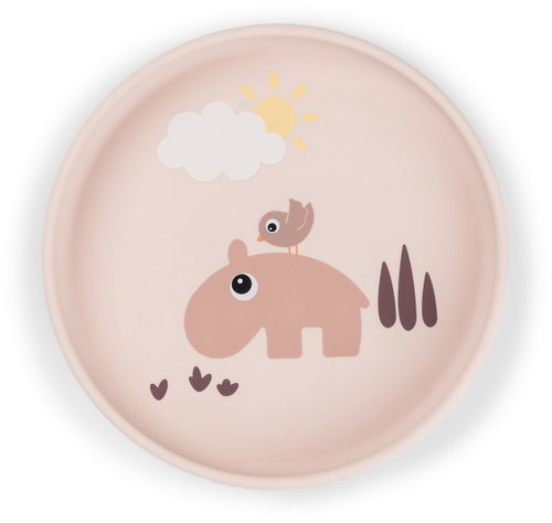 DONE BY DEER Stick&Stay Playground silicone suction plate, pink Main image DONE BY DEER Stick&Stay Playground silicone suction plate, pink - Children's Plate - Main image