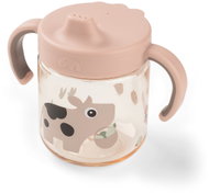 DONE BY DEER Tiny Farm training cup with spout and two handles, pink 260ml - Baby cup