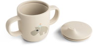 DONE BY DEER Celebration silicone cup with spout and two handles, sand 120ml - Baby cup
