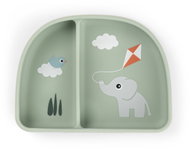 DONE BY DEER Stick&Stay Playground suction plate with compartments, green - Children's Bowl