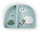 Tiny farm suction plate with compartments, blue