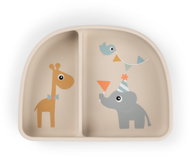 DONE BY DEER Stick&Stay Celebration suction plate with compartments, sand - Children's Bowl