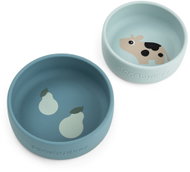 DONE BY DEER Dotti silicone bowl set, blue, 2 pcs - Children's Bowl