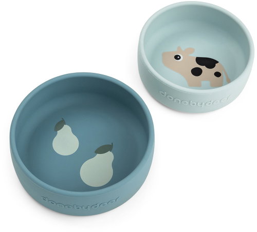 DONE BY DEER Dotti silicone bowl set, blue, 2 pcs - Children's Bowl - Main image