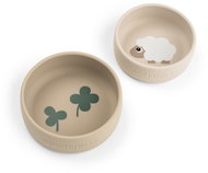 DONE BY DEER Sheepy silicone bowl set, sand, 2 pcs - Children's Bowl