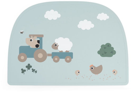 Done by Deer silikonové prostírání Tiny farm, modré - Placemat - Main image