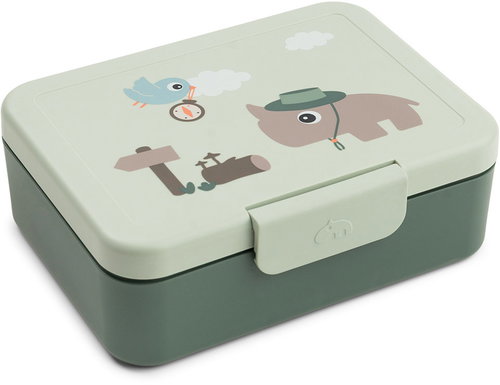 Done by Deer Svačinový box s přepážkou Tiny trails, zelený - Lunch Box - Main image