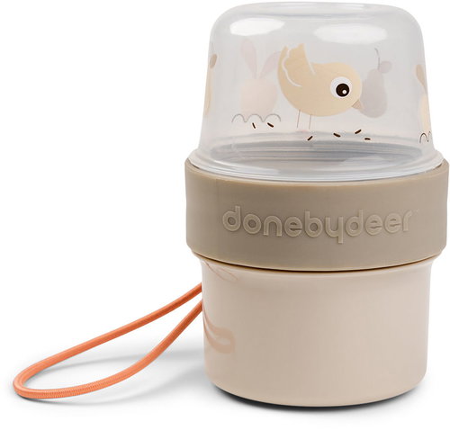 Done by Deer Small ‘To Go’ 2-Way Birdee Snack Box, sand-coloured - Lunch Box - Main image