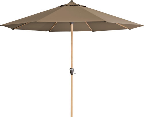 DOPPLER Garden Parasol ALU WOOD, D-846 350cm, Greige - Sun Umbrella - Main image