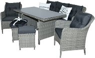 DOPPLER Zostava záhradného nábytku 1 stôl + 3-miestna lavica + 2 kreslá + 2 taburety DAVOS - Záhradný nábytok