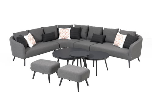 DOPPLER Garden furniture set Melia Lika-Tex, grey - Garden Furniture - Main image
