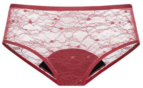 Dorina Eco Moon Hipster Lace Red, S - Menstruation Underwear - Main image