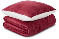 Dormeo warm hug set červený 200 × 200 - Deka