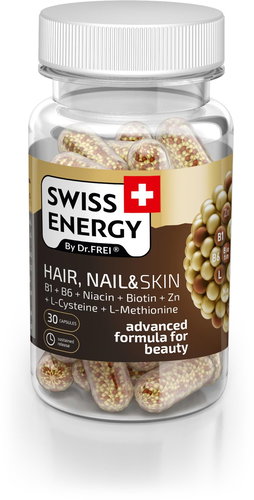 SWISS ENERGY Hair, Nail and Skin with gradual release of 30 capsules - Dietary Supplement - Main image