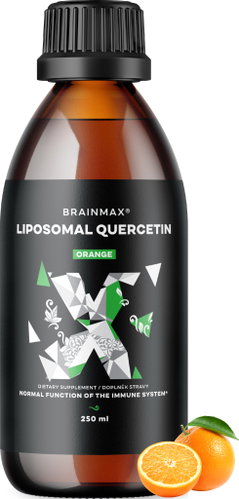 BrainMax Liquid Liposomal Quercetin, Orange, 250 mg, 250 ml - Dietary Supplement - Main image