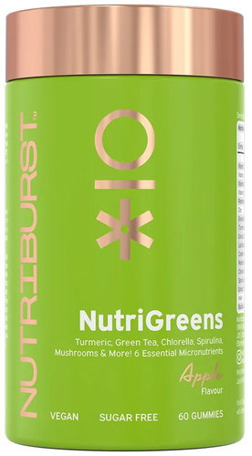Nutriburst Premium NutriGreens gummies with superfoods and antioxidants, apple flavour, 60 pcs - Dietary Supplement - Main image