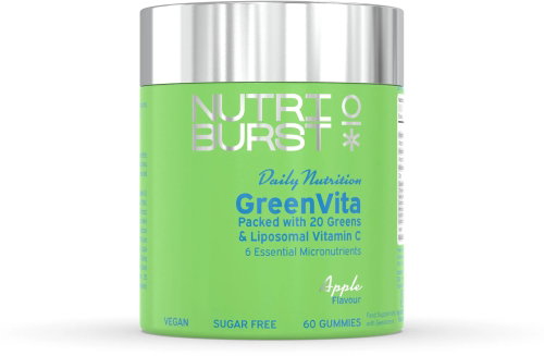 Nutriburst GreenVita gummies with vitamins C, D3 and zinc and superfoods, apple flavour, 60 pcs Main image Nutriburst GreenVita gummies with vitamins C, D3 and zinc and superfoods, apple flavour, 60 pcs - Dietary Supplement - Main image