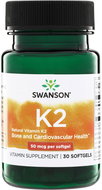 Swanson Vitamin K2 - Natural 50 mcg 30 Softgels - Vitamin K2