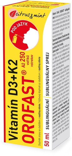 OROFAST Vitamín D3 + K2 sublinguální sprej 50 ml - Dietary Supplement - Main image