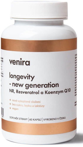 VENIRA longevity new generation NR, Resveratrol and Coenzyme Q10, 60 capsules - Dietary Supplement - Main image
