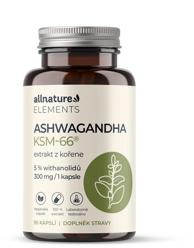 Allnature Elements Ashwagandha KSM-66® 300 mg 90 kapslí - Ashwagandha - Main image