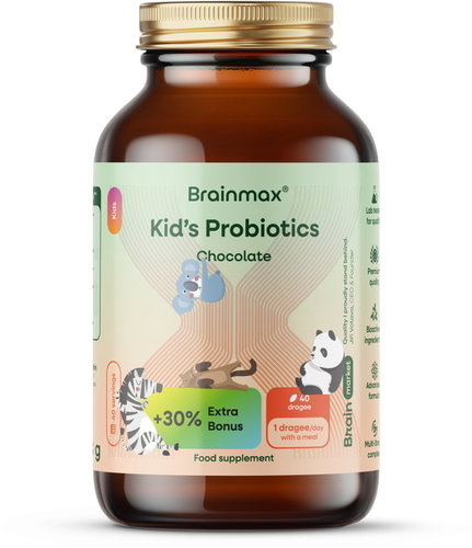 BrainMax Kid’s Probiotics Chocolate 40 dražé - Probiotics - Main image