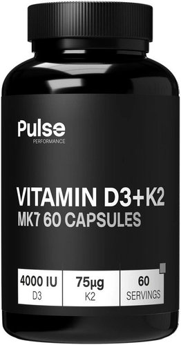 Nutriheads Pulse Performance Vitamin D3 + K2 MK7 60 kapslí - Vitamins - Main image