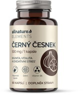 Allnature Elements černý česnek 500 mg + Selen + B6 60 kapslí - Garlic