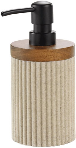 Douceur d'intérieur Ribbed soap dispenser Niagara 8 × 17 cm natural - Soap Dispenser - Main image