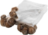 Douceur d'intérieur Snowy Soft fur blanket with pompoms 125 × 150 cm cream - Blanket