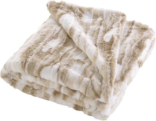 Douceur d'intérieur Chayenne Plush faux fur blanket 125 × 150 cm beige - Blanket - Main image