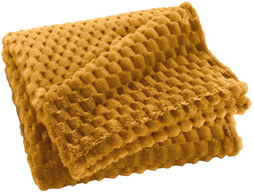 Douceur d'intérieur Flannel bedspread 125 × 150 cm Frosty, Golden touch - Bed Cover - Main image