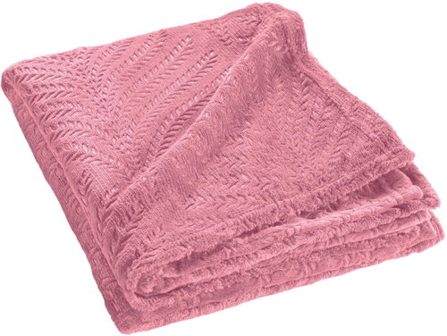 Douceur d'intérieur Flannel bedspread for sofa, Nelia, pink, 125 × 150 cm - Bed Cover - Main image
