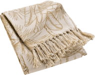 Douceur d'intérieur Leaf motif sofa cover, Dune, 125 × 150 cm - Bed Cover