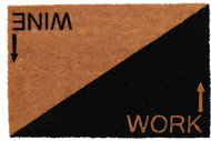 Home Styling Collection Coconut mat, Work/wine sign, 59 × 39 cm - Doormat