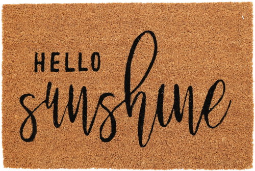 Home Styling Collection Coconut mat, Hello sunshine, 59 × 39 cm - Doormat - Main image