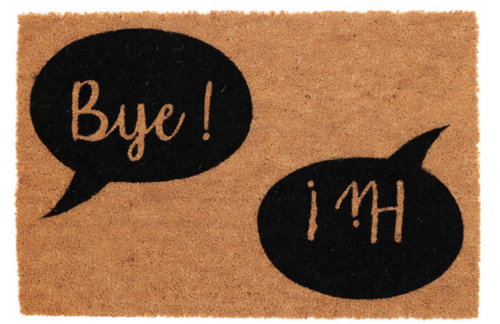 Home Styling Collection Coconut doormat, Bye hi sign, 59 × 39 cm - Doormat - Main image