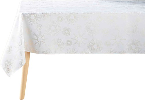 Douceur d'intérieur White tablecloth with golden decoration Pampille 150 × 240 cm - Tablecloth - Main image