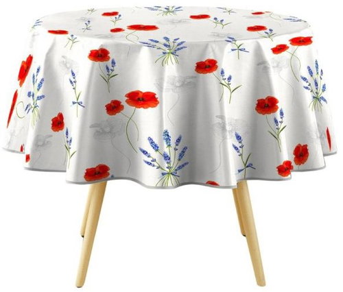 Douceur d'intérieur Waxed tablecloth with Sisteron motif, round 160 cm - Tablecloth - Main image