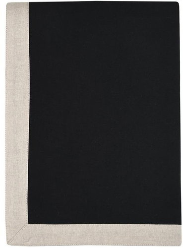Stof Cotton tablecloth with border Duo 140 × 200 cm, black - Tablecloth - Main image