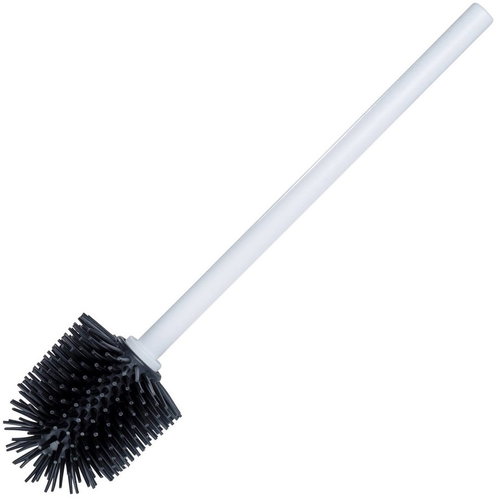 WENKO toilet brush, white handle, silicone head, black, diameter 7.5×35cm Main image WENKO toilet brush, white handle, silicone head, black, diameter 7.5×35cm - Toilet Brush - Main image