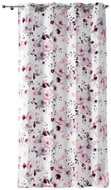 Douceur d'intérieur Curtain with eyelets, large flowers, 140 × 240 cm, white - Drape