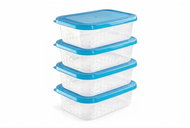 BRANQ Sada dóz na potraviny Blue box 1 l, obdelníková, 4 ks - Food Container Set