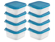 BRANQ Sada dóz na potraviny Blue box 0,25 l, čtvercová, 8 ks - Food Container Set