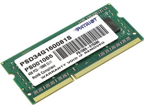 Patriot SO-DIMM 4GB DDR3 1600MHz CL11 Signature - RAM memória - Fő fotó