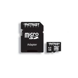 PATRIOT Micro SDHC 4GB Class 4 + SD adapter - Memory Card - Main image