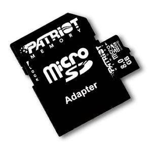 PATRIOT Micro SDHC 8GB Class 10 LX Series + SD adapter - Memory Card - Main image