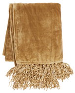 Tiseco Microplush blanket 220 × 240 cm, beige, with tassels - Blanket