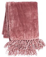 Tiseco Microplush blanket 130 × 170 cm, red-brown, with tassels - Blanket